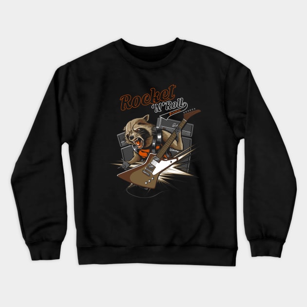 Rocket and Roll Crewneck Sweatshirt by RedBug01